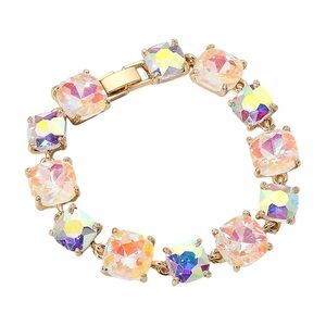 Elegant Gold and Multicolor Crystal Bracelet